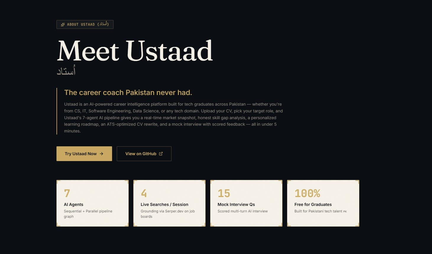 Ustaad application preview